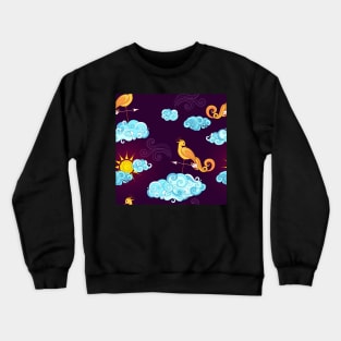 Fairytale Weather Forecast Large Scale Print Crewneck Sweatshirt